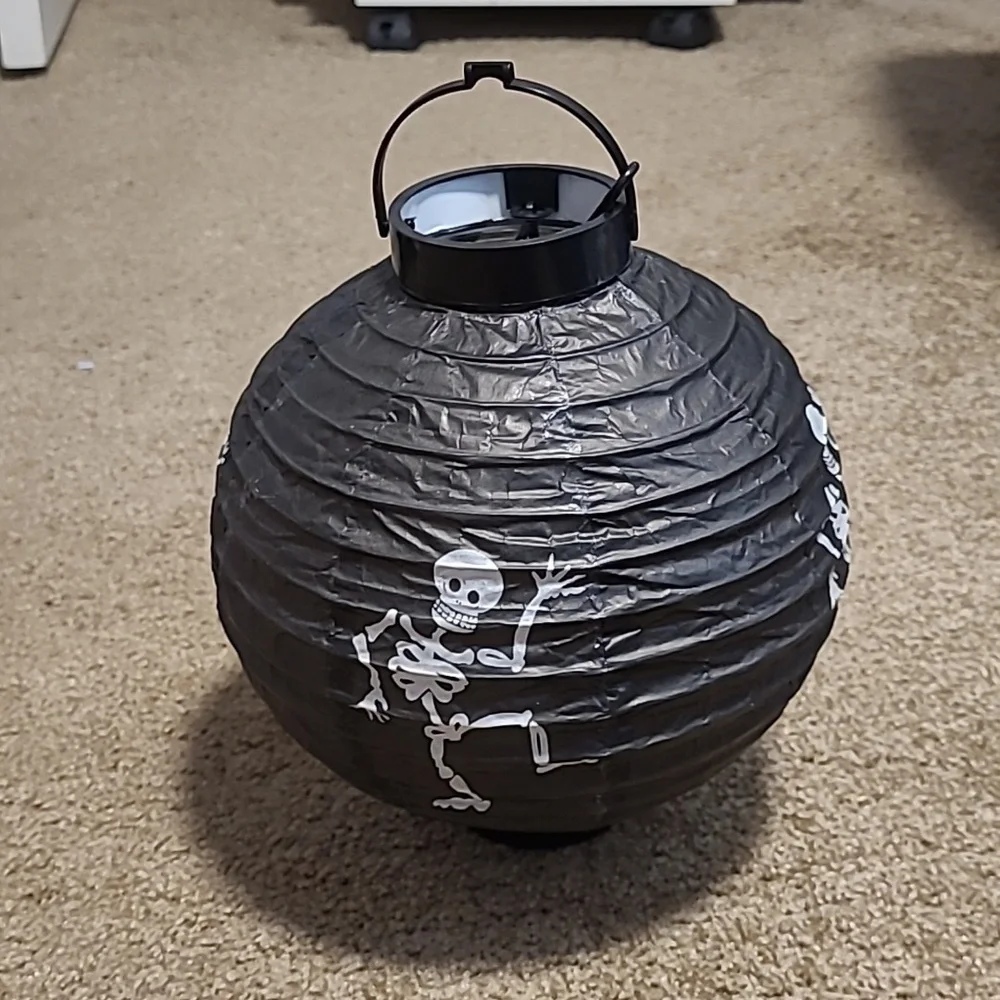 Black Skeleton Paper Lantern *Batteries Are NOT Included*
